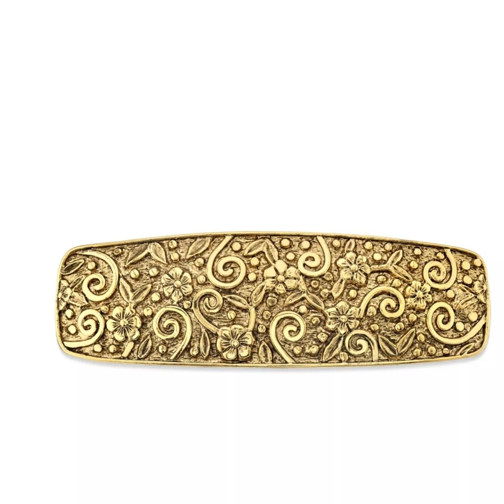 2028 Gold Tone Floral Etched Hair Bartette